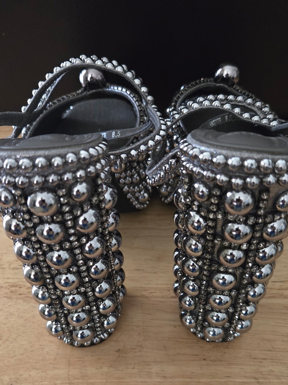 Gianni Bini Oaklynn Rhinestone Jeweled Studded Platform Heels - Picture 4 of 9